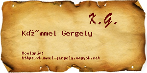 Kümmel Gergely névjegykártya